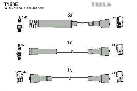 Комплект кабелей высоковольтных TESLA T163B (фото 1)