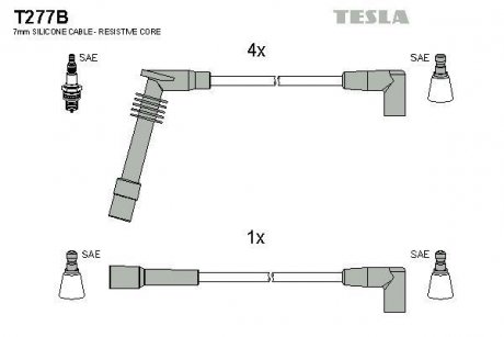 Комплект кабелів запалювання TESLA T277B