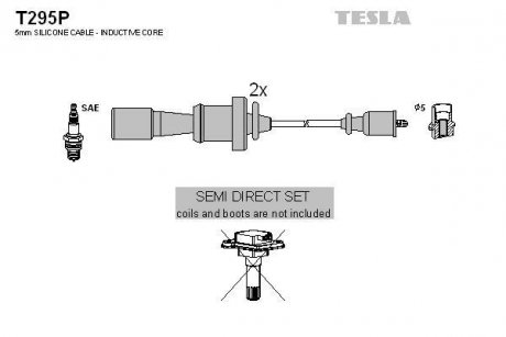 Комплект кабелів запалювання TESLA T295P (фото 1)
