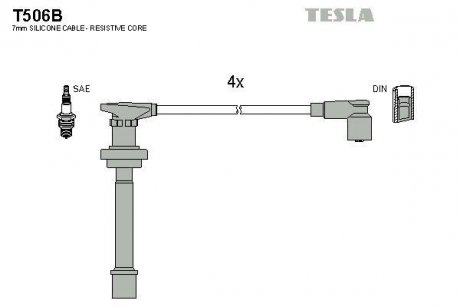 Комплект кабелів високовольтних TESLA T506B (фото 1)