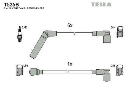 Комплект кабелей зажигания TESLA T535B (фото 1)