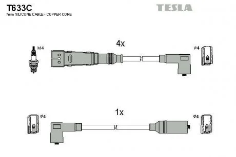Дроти запалення, набір TESLA T633C