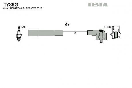 Комплект кабелів запалювання TESLA T789G (фото 1)