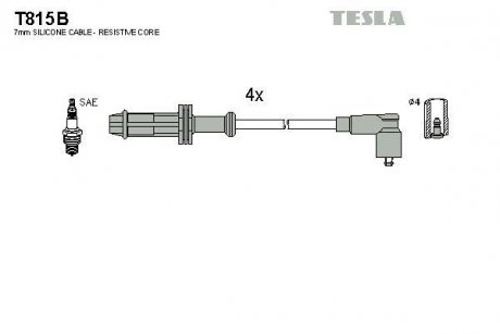Комплект кабелей зажигания TESLA T815B (фото 1)