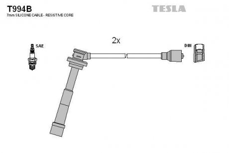 Комплект кабелів запалювання TESLA T994B (фото 1)