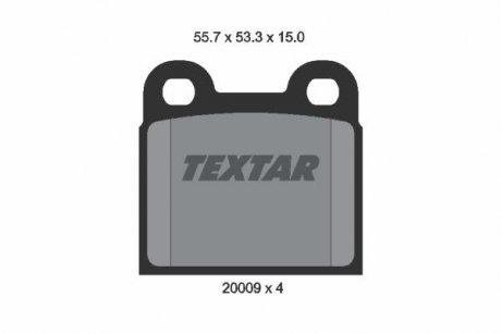 Комплект тормозных колодок, дисковый тормоз TEXTAR 2000906