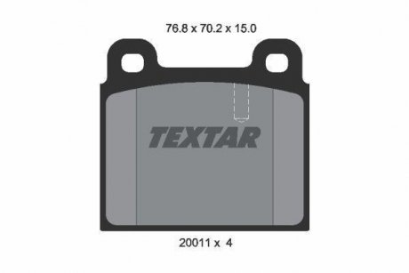 Комплект тормозных колодок, дисковый тормоз TEXTAR 2001102 (фото 1)