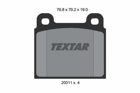 Комплект тормозных колодок, дисковый тормоз TEXTAR 2001104 (фото 1)