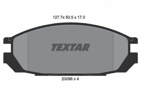 Комплект тормозных колодок, дисковый тормоз TEXTAR 2009801 (фото 1)