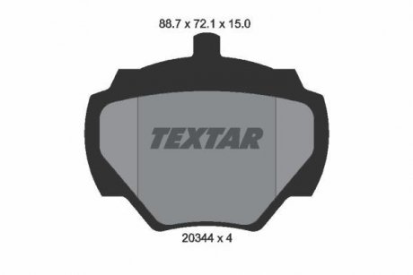 Комплект тормозных колодок, дисковый тормоз TEXTAR 2034402 (фото 1)