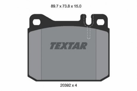 Комплект тормозных колодок, дисковый тормоз TEXTAR 2039204 (фото 1)