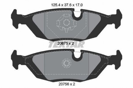 Комплект тормозных колодок, дисковый тормоз TEXTAR 2067502 (фото 1)