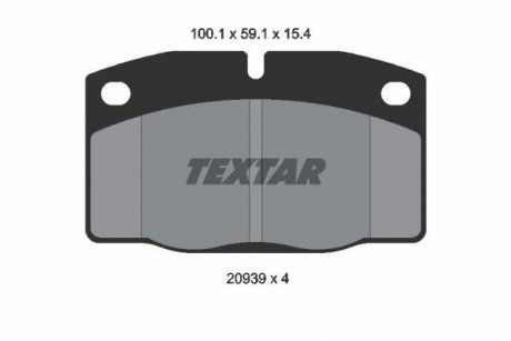 Комплект тормозных колодок, дисковый тормоз TEXTAR 2093903 (фото 1)