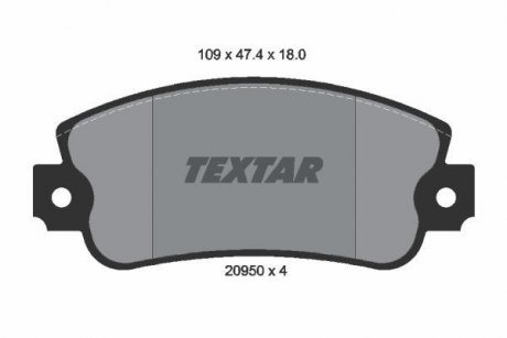 Тормозные колодки, дисковый тормоз (набор) TEXTAR 2095005 (фото 1)