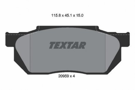 Комплект тормозных колодок, дисковый тормоз TEXTAR 2095901