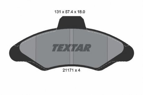 Комплект тормозных колодок, дисковый тормоз TEXTAR 2117105
