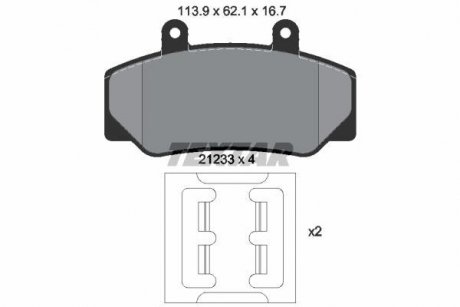 Тормозные колодки, дисковый тормоз (набор) TEXTAR 2123302 (фото 1)