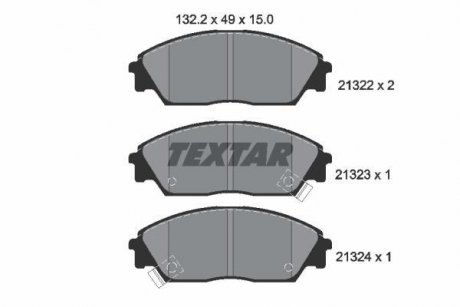 Комплект тормозных колодок, дисковый тормоз TEXTAR 2132201 (фото 1)