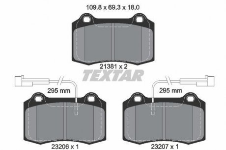 Комплект тормозных колодок, дисковый тормоз TEXTAR 2138103 (фото 1)