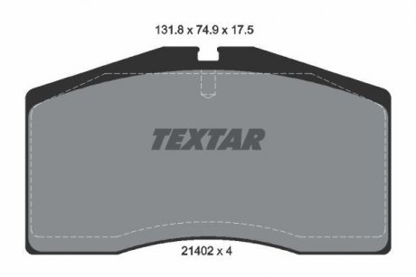 Комплект тормозных колодок, дисковый тормоз TEXTAR 2140201 (фото 1)