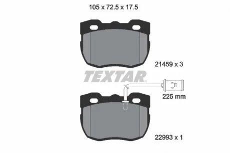 Комплект гальмівних колодок передн, LAND ROVER DISCOVERY I, RANGE ROVER I 2.0-4.3 11.88-10.98 TEXTAR 2145905