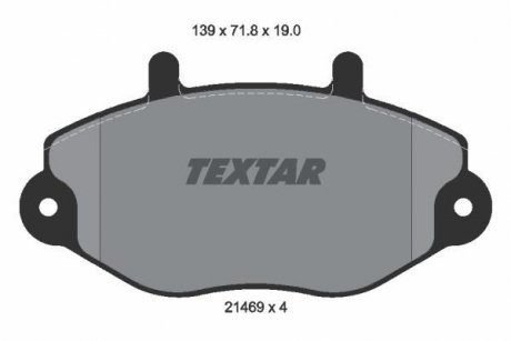 Комплект тормозных колодок, дисковый тормоз TEXTAR 2146901