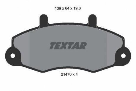 Комплект тормозных колодок, дисковый тормоз TEXTAR 2147001