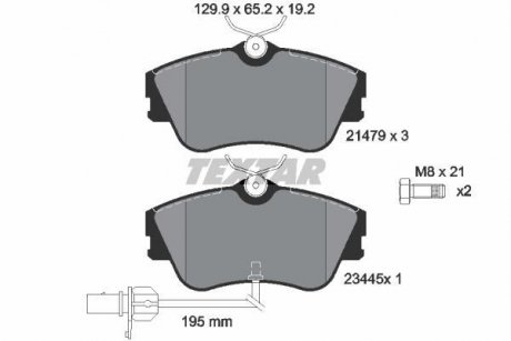 Комплект тормозных колодок, дисковый тормоз TEXTAR 2147903 (фото 1)