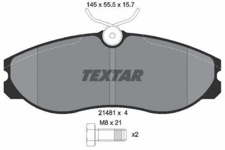 Комплект тормозных колодок, дисковый тормоз TEXTAR 2148101 (фото 1)