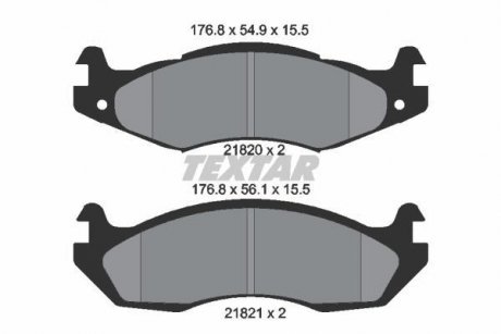 Комплект тормозных колодок, дисковый тормоз TEXTAR 2182001