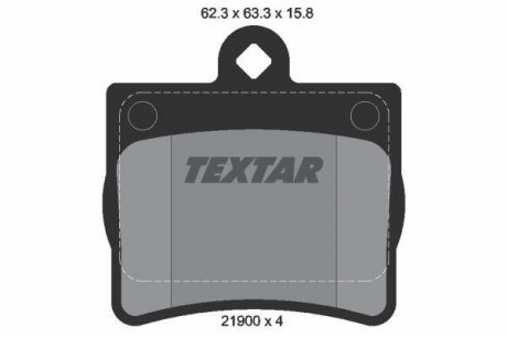 Комплект тормозных колодок, дисковый тормоз TEXTAR 2190003 (фото 1)