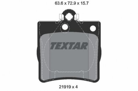 Комплект тормозных колодок, дисковый тормоз TEXTAR 2191903 (фото 1)