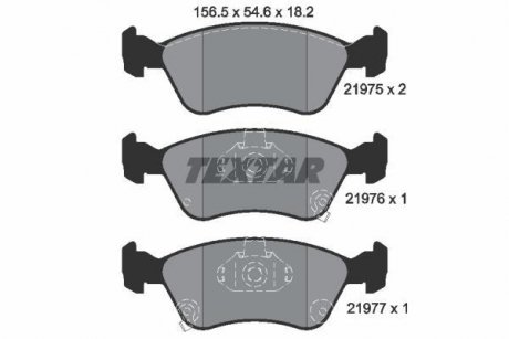 Комплект тормозных колодок, дисковый тормоз TEXTAR 2197502