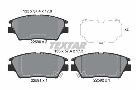 Колодки дискового гальма TEXTAR 2259001 (фото 1)