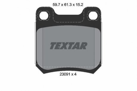 Комплект тормозных колодок, дисковый тормоз TEXTAR 2309102 (фото 1)