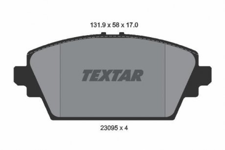 Гальмівні колодки, дискове гальмо (набір) TEXTAR 2309501 (фото 1)