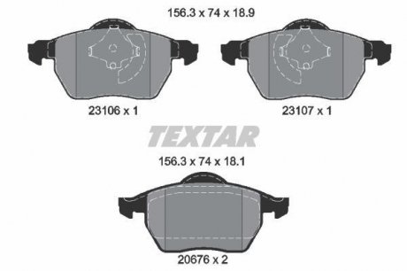 Тормозные колодки, дисковый тормоз (набор) TEXTAR 2310601 (фото 1)