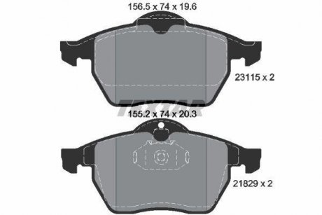 Комплект тормозных колодок, дисковый тормоз TEXTAR 2311502