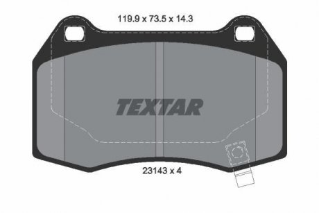 Комплект тормозных колодок, дисковый тормоз TEXTAR 2314301