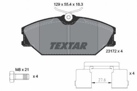 Гальмівні колодки, дискове гальмо (набір) TEXTAR 2317203 (фото 1)