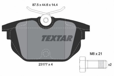 Комплект тормозных колодок, дисковый тормоз TEXTAR 2317703 (фото 1)
