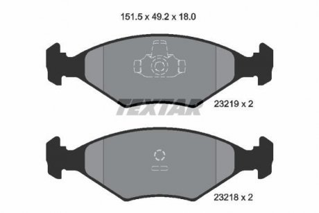 Комплект тормозных колодок, дисковый тормоз TEXTAR 2321901