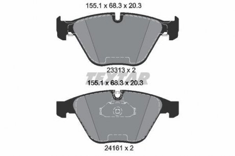 Комплект тормозных колодок, дисковый тормоз TEXTAR 2331382 (фото 1)