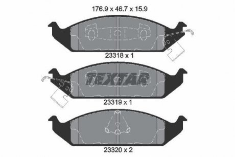 Комплект тормозных колодок, дисковый тормоз TEXTAR 2331801 (фото 1)