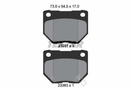 Комплект тормозных колодок, дисковый тормоз TEXTAR 2338102 (фото 1)