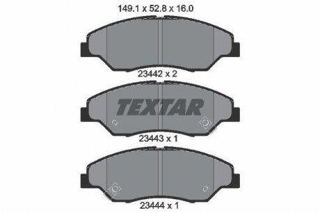 Комплект тормозных колодок, дисковый тормоз TEXTAR 2344201