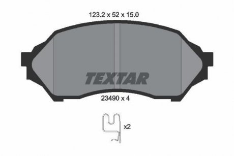 Комплект тормозных колодок, дисковый тормоз TEXTAR 2349002