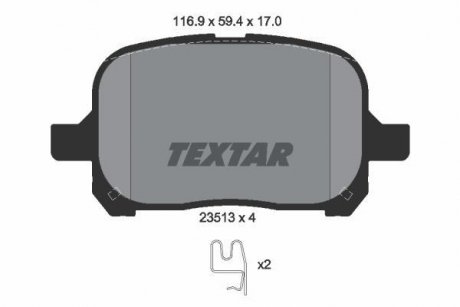 Комплект тормозных колодок, дисковый тормоз TEXTAR 2351302