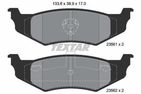 Комплект тормозных колодок, дисковый тормоз TEXTAR 2356102