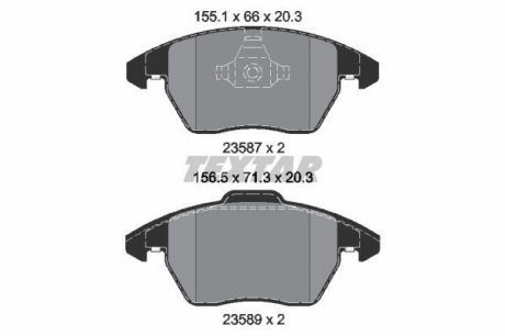 Комплект тормозных колодок, дисковый тормоз TEXTAR 2358704 (фото 1)